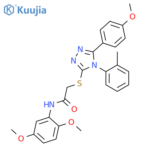 <br>N-(2,5-Dimethoxy-phenyl)-2-[5-(4-methoxy-phenyl)-4-o-tolyl-4H-[1,2,4]triazo l-3-ylsulfanyl]-acetamide structure