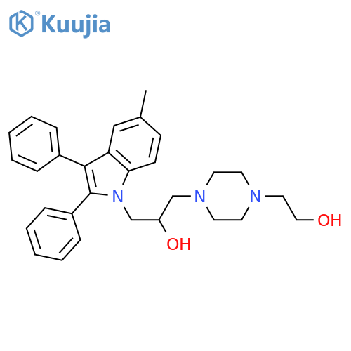1-4-(2-hydroxyethyl)piperazin-1-yl-3-(5-methyl-2,3-diphenyl-1H-indol-1-yl)propan-2-ol structure