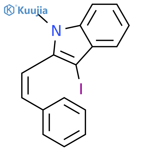1H-Indole, 3-iodo-1-methyl-2-[(1Z)-2-phenylethenyl]- structure