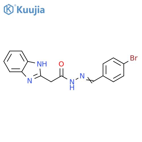 2-(1H-1,3-benzodiazol-2-yl)-N'-(1E)-(4-bromophenyl)methylideneacetohydrazide structure