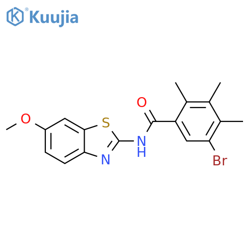 5-bromo-N-(6-methoxy-1,3-benzothiazol-2-yl)-2,3,4-trimethylbenzamide structure