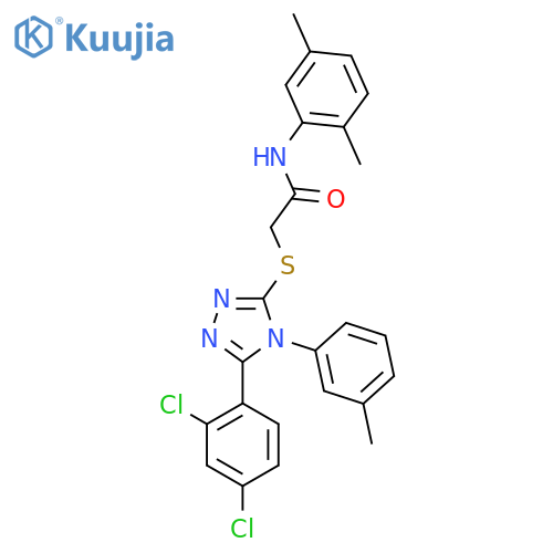 2-{5-(2,4-dichlorophenyl)-4-(3-methylphenyl)-4H-1,2,4-triazol-3-ylsulfanyl}-N-(2,5-dimethylphenyl)acetamide structure