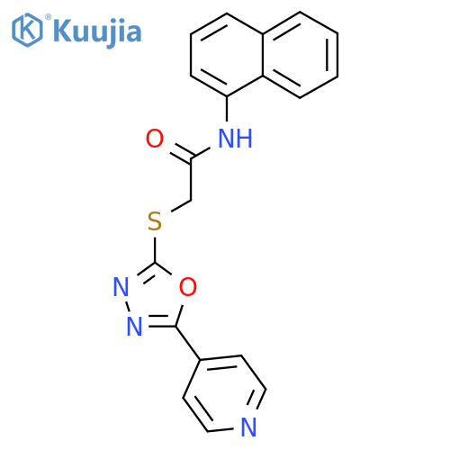 N-(naphthalen-1-yl)-2-{5-(pyridin-4-yl)-1,3,4-oxadiazol-2-ylsulfanyl}acetamide structure