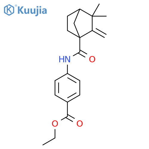 ethyl 4-{3,3-dimethyl-2-methylidenebicyclo2.2.1heptane-1-amido}benzoate structure