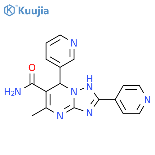 5-methyl-7-(pyridin-3-yl)-2-(pyridin-4-yl)-4H,7H-1,2,4triazolo1,5-apyrimidine-6-carboxamide structure