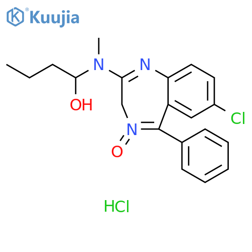 1-Butanol, 1-[(7-chloro-4-oxido-5-phenyl-3H-1,4-benzodiazepin-2-yl)methylamino]-, hydrochloride (1:1) structure