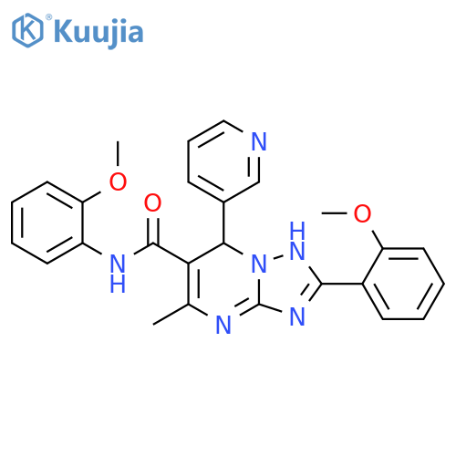 N,2-bis(2-methoxyphenyl)-5-methyl-7-(pyridin-3-yl)-4H,7H-1,2,4triazolo1,5-apyrimidine-6-carboxamide structure