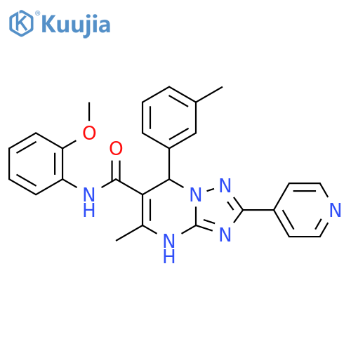 N-(2-methoxyphenyl)-5-methyl-7-(3-methylphenyl)-2-(pyridin-4-yl)-4H,7H-[1,2,4]triazolo[1,5-a]pyrimidine-6-carboxamide structure