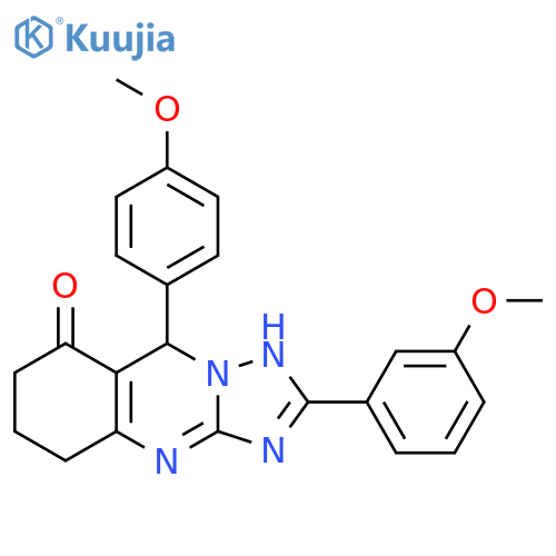 2-(3-methoxyphenyl)-9-(4-methoxyphenyl)-4H,5H,6H,7H,8H,9H-[1,2,4]triazolo[3,2-b]quinazolin-8-one structure