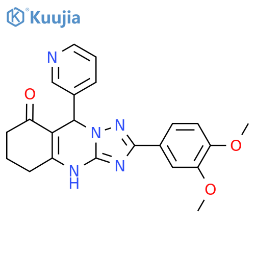 2-(3,4-dimethoxyphenyl)-9-(pyridin-3-yl)-4H,5H,6H,7H,8H,9H-1,2,4triazolo3,2-bquinazolin-8-one structure