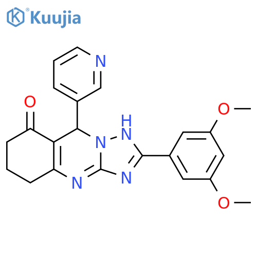 2-(3,5-dimethoxyphenyl)-9-(pyridin-3-yl)-4H,5H,6H,7H,8H,9H-1,2,4triazolo3,2-bquinazolin-8-one structure