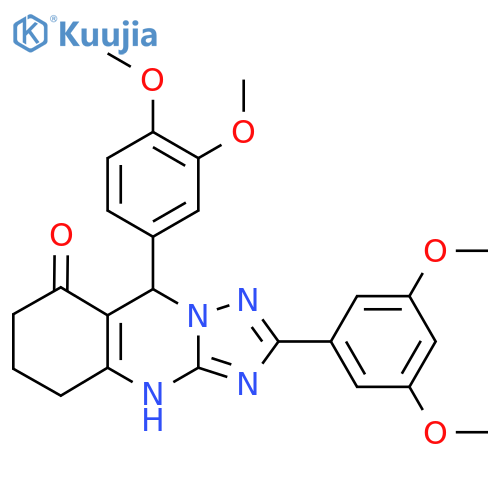 9-(3,4-dimethoxyphenyl)-2-(3,5-dimethoxyphenyl)-4H,5H,6H,7H,8H,9H-1,2,4triazolo3,2-bquinazolin-8-one structure