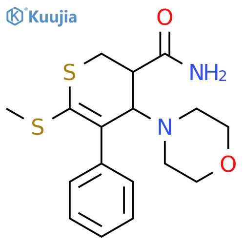 2H-Thiopyran-3-carboxamide,3,4-dihydro-6-(methylthio)-4-(4-morpholinyl)-5-phenyl- structure