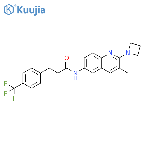 Benzenepropanamide,N-[2-(1-azetidinyl)-3-methyl-6-quinolinyl]-4-(trifluoromethyl)- structure