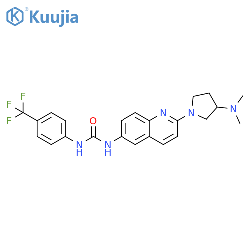 Urea,N-[2-[3-(dimethylamino)-1-pyrrolidinyl]-6-quinolinyl]-N'-[4-(trifluoromethyl)phenyl]- structure