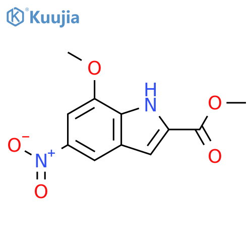 1H-Indole-2-carboxylic acid, 7-methoxy-5-nitro-, methyl ester structure