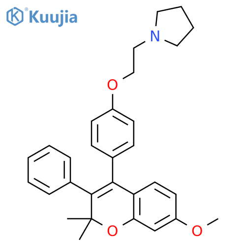 1-[2-[4-(2,2-Dimethyl-7-methoxy-3-phenyl-2h-1-benzopyran-4-yl)phenoxy]ethyl]pyrrolidine structure