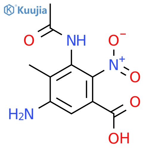 2-nitro-5-amino-3-(acetyl-amino)-4-methylbenzoic acid structure
