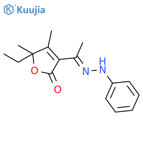 2(5H)-Furanone, 5-ethyl-4,5-dimethyl-3-[1-(phenylhydrazono)ethyl]- structure