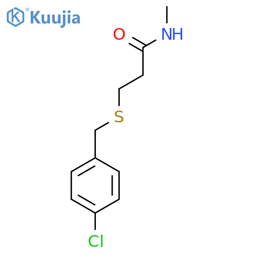 3-[[(4-Chlorophenyl)methyl]thio]-N-methylpropanamide structure