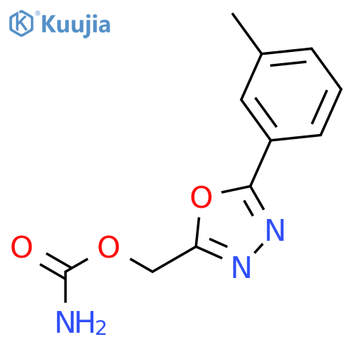 [5-(3-methylphenyl)-1,3,4-oxadiazol-2-yl]methyl carbamate structure