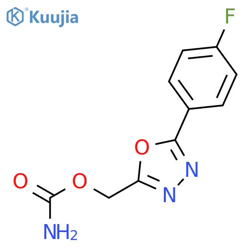 [5-(4-fluorophenyl)-1,3,4-oxadiazol-2-yl]methyl carbamate structure