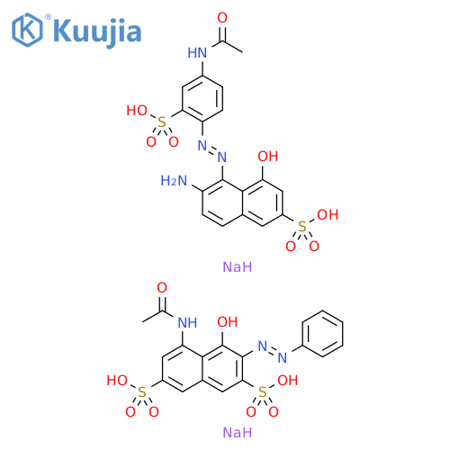 2,7-Naphthalenedisulfonic acid, 5-(acetylamino)-4-hydroxy-3-(phenylazo)-, disodium salt, mixt. with 5-[[4-(acetylamino)-2-sulfophenyl]azo]-6-amino-4-hydroxy-2-naphthalenesulfonic acid disodium salt (9CI) structure