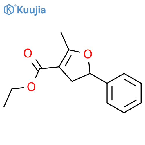 3-Furancarboxylic acid, 4,5-dihydro-2-methyl-5-phenyl-, ethyl ester structure