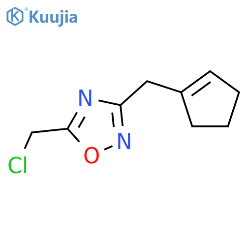 1,2,4-Oxadiazole, 5-(chloromethyl)-3-(1-cyclopenten-1-ylmethyl)- structure