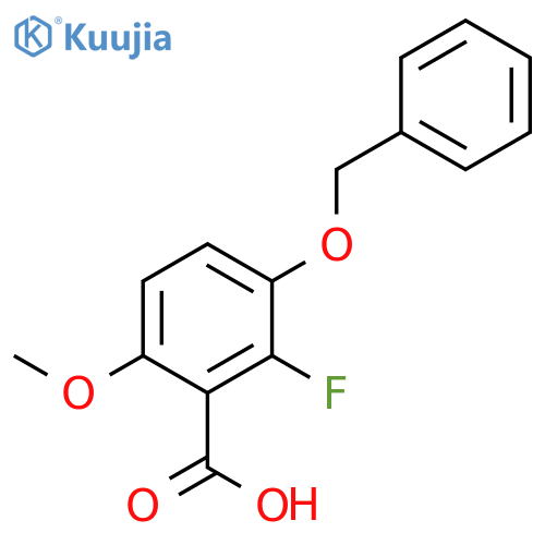 Benzoic acid, 2-fluoro-6-methoxy-3-(phenylmethoxy)- structure