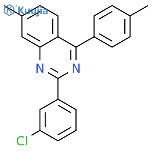 QUINAZOLINE, 2-(3-CHLOROPHENYL)-7-METHYL-4-(4-METHYLPHENYL)- structure