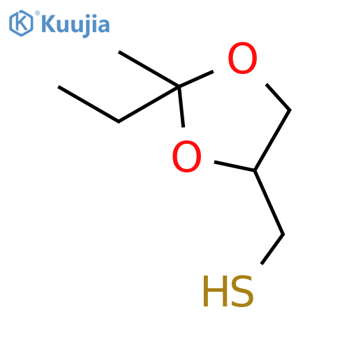 1,3-Dioxolane-4-methanethiol, 2-ethyl-2-methyl- structure