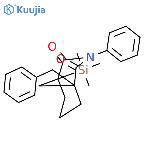 3-Azabicyclo[3.3.1]nonane-2,4-dione, 3-phenyl-1-(phenylmethyl)-5-(trimethylsilyl)-, (1S,5R)- structure