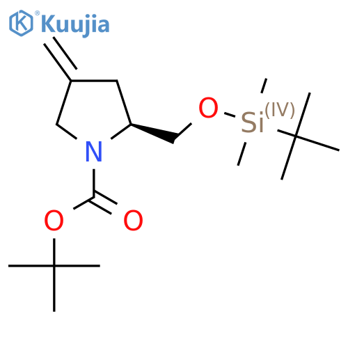 (S)-tert-Butyl 2-(((tert-butyldimethylsilyl)oxy)methyl)-4-methylenepyrrolidine-1-carboxylate structure