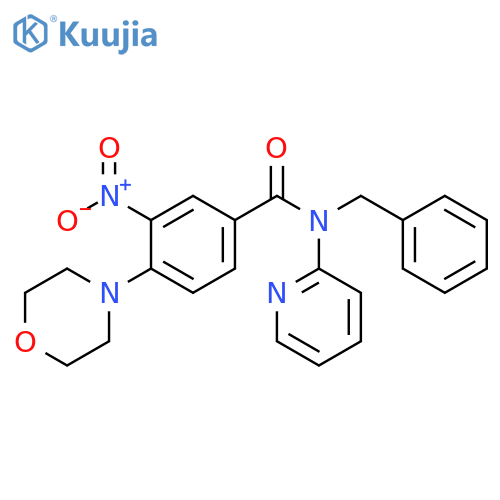 N-benzyl-4-(morpholin-4-yl)-3-nitro-N-(pyridin-2-yl)benzamide structure