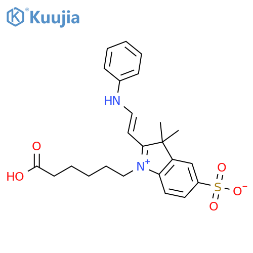 1-(5-carboxypentyl)-3,3-dimethyl-2-(1E)-2-(phenylamino)ethenyl-3H-indol-1-ium-5-sulfonate structure