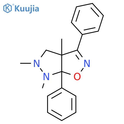 4H-Pyrazolo[4,3-d]isoxazole, 3a,5,6,6a-tetrahydro-3a,5,6-trimethyl-3,6a-diphenyl- structure