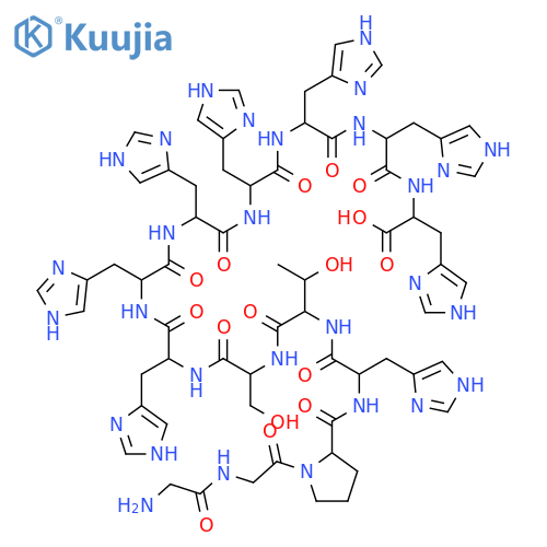 L-Histidine,glycylglycyl-L-prolyl-L-histidyl-L-threonyl-L-seryl-L-histidyl-L-histidyl-L-histidyl-L-histidyl-L-histidyl-L-histidyl- structure