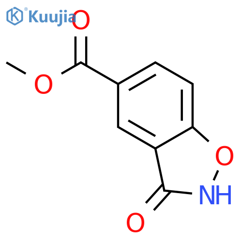 1,2-Benzisoxazole-5-carboxylic acid, 2,3-dihydro-3-oxo-, methyl ester structure