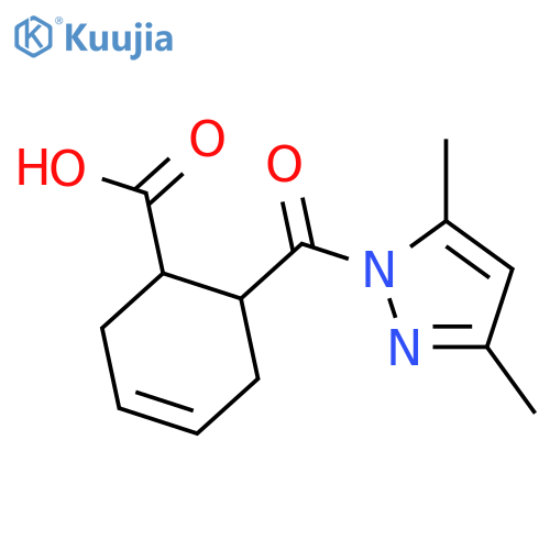 6-[(3,5-dimethyl-1H-pyrazol-1-yl)carbonyl]-3-cyclohexene-1-carboxylic acid structure