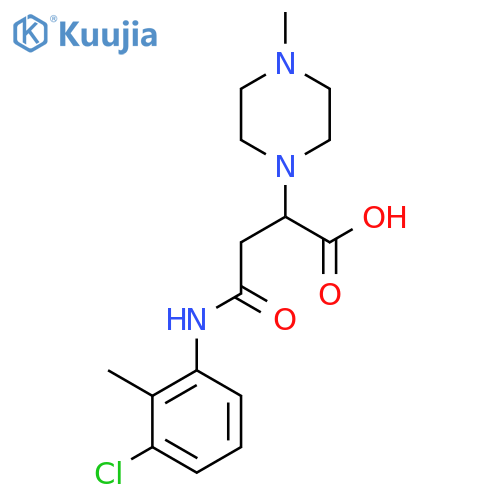 3-(3-chloro-2-methylphenyl)carbamoyl-2-(4-methylpiperazin-1-yl)propanoic acid structure