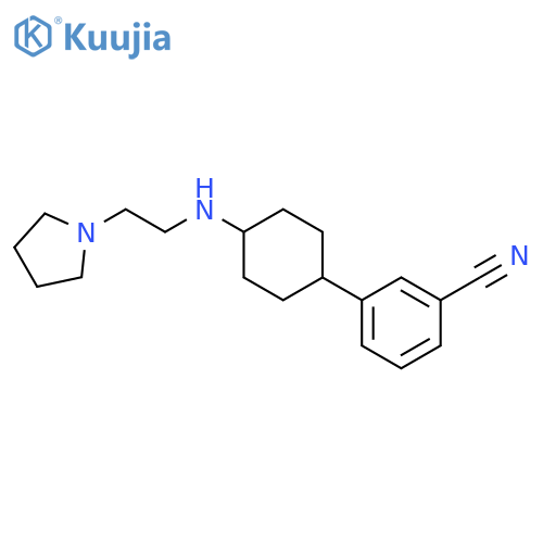 Benzonitrile, 3-[4-[[2-(1-pyrrolidinyl)ethyl]amino]cyclohexyl]- structure