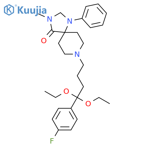 8-[4,4-diethoxy-4-(4-fluorophenyl)butyl]-3-methyl-1-phenyl-1,3,8-triazaspiro[4.5]decan-4-one structure