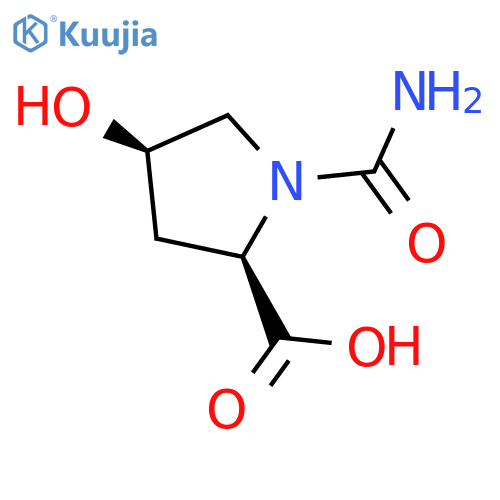 (2R,4R)-1-carbamoyl-4-hydroxypyrrolidine-2-carboxylic acid structure