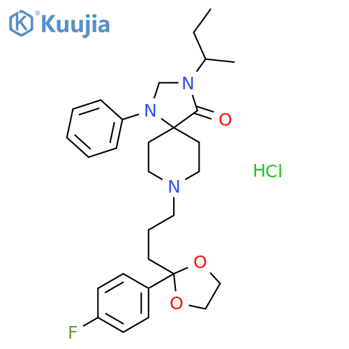 1,3,8-Triazaspiro[4.5]decan-4-one,8-[3-[2-(4-fluorophenyl)-1,3-dioxolan-2-yl]propyl]-3-(1-methylpropyl)-1-phenyl-,hydrochloride (1:1) structure