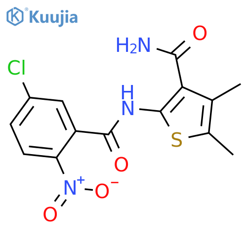 2-(5-chloro-2-nitrobenzamido)-4,5-dimethylthiophene-3-carboxamide structure