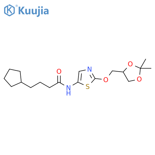 Cyclopentanebutanamide,N-[2-[(2,2-dimethyl-1,3-dioxolan-4-yl)methoxy]-5-thiazolyl]- structure