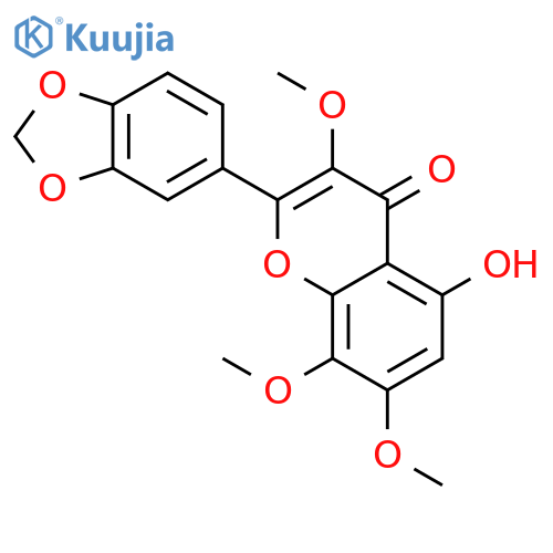 2-benzo[1,3]dioxol-5-yl-5-hydroxy-3,7,8-trimethoxy-chromen-4-one structure