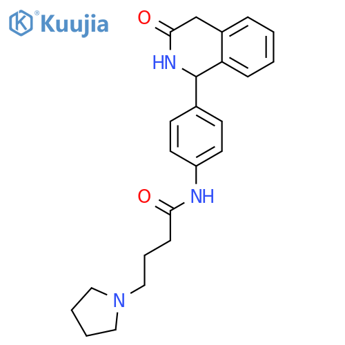 N-[4-(3-oxo-1,2,3,4-tetrahydroisoquinolin-1-yl)phenyl]-4-pyrrolidin-1-ylbutanamide structure
