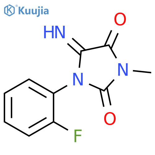 2,4-Imidazolidinedione, 1-(2-fluorophenyl)-5-imino-3-methyl- structure